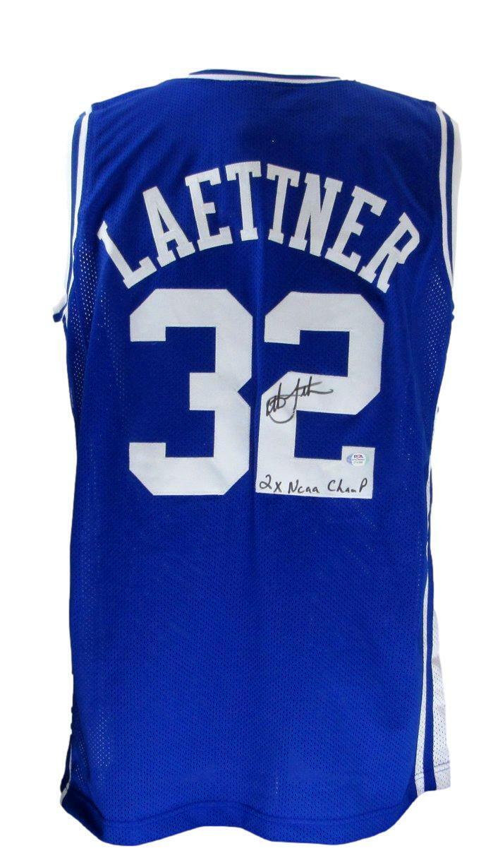 Christian Laettner Signed Jersey Inscribed "2x NCAA Champ" (PSA) at PristineAuction.com Christian Laettner Signed Jersey Inscribed "2x NCAA Champ" (PSA) at PristineAuction.com