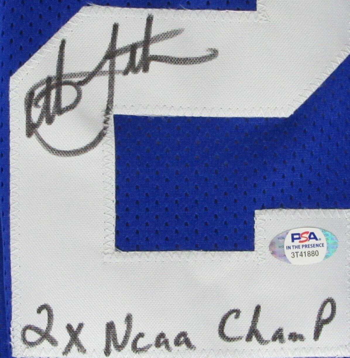 Christian Laettner Signed Jersey Inscribed "2x NCAA Champ" (PSA) at PristineAuction.com Christian Laettner Signed Jersey Inscribed "2x NCAA Champ" (PSA) at PristineAuction.com