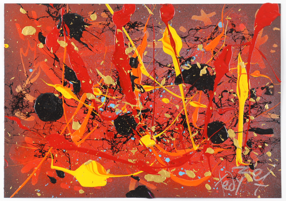 Tadas Zaicikas Signed "Black Abstract" Painting On Paper (Zaicikas) at PristineAuction.com Tadas Zaicikas Signed "Black Abstract" Painting On Paper (Zaicikas) at PristineAuction.com