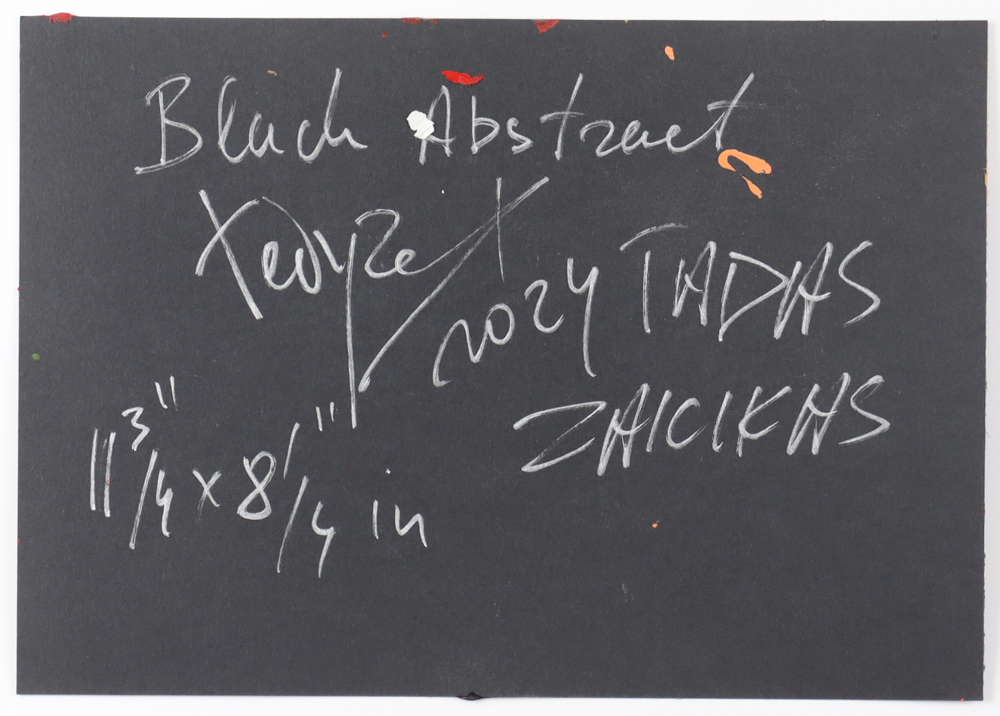 Tadas Zaicikas Signed "Black Abstract" Painting On Paper (Zaicikas) at PristineAuction.com Tadas Zaicikas Signed "Black Abstract" Painting On Paper (Zaicikas) at PristineAuction.com