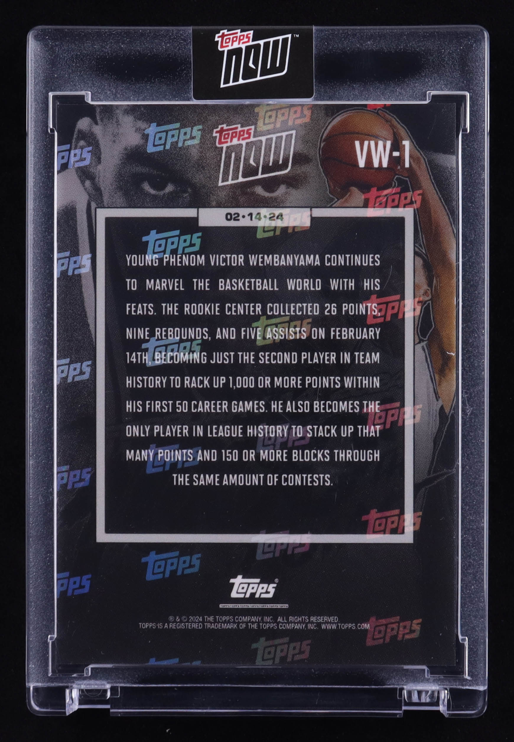Victor Wembanyama 2023-24 Topps Now Victor Wembanyama #VW1 RC at PristineAuction.com Victor Wembanyama 2023-24 Topps Now Victor Wembanyama #VW1 RC at PristineAuction.com