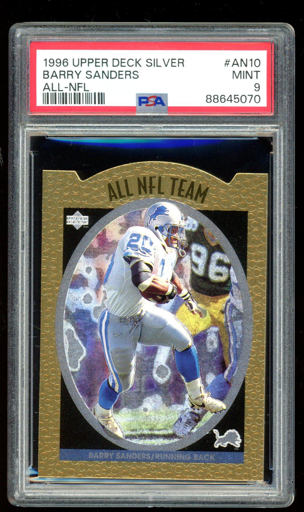 Barry Sanders 1996 Upper Deck Silver All-NFL #AN10 (PSA 9) at PristineAuction.com Barry Sanders 1996 Upper Deck Silver All-NFL #AN10 (PSA 9) at PristineAuction.com