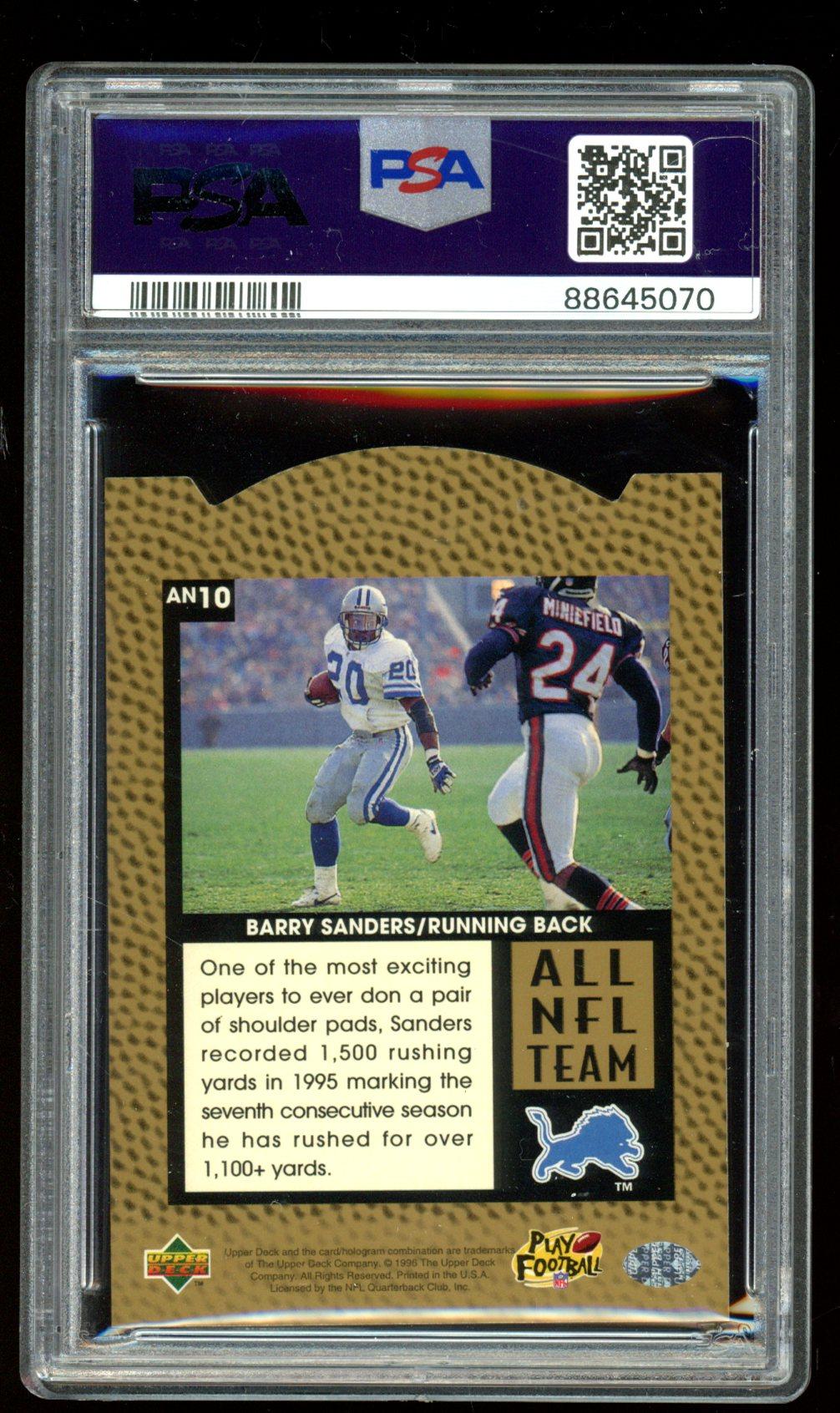 Barry Sanders 1996 Upper Deck Silver All-NFL #AN10 (PSA 9) at PristineAuction.com Barry Sanders 1996 Upper Deck Silver All-NFL #AN10 (PSA 9) at PristineAuction.com