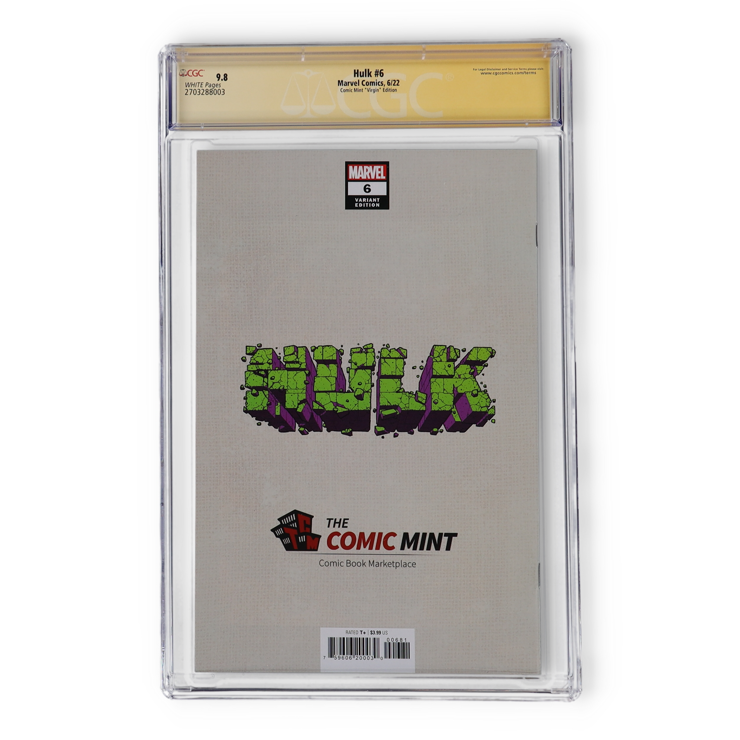 Donny Cates & Ryan Stegman Signed 2022 "Hulk" Issue #6 Marvel Comic Book (CGC 9.8) at PristineAuction.com Donny Cates & Ryan Stegman Signed 2022 "Hulk" Issue #6 Marvel Comic Book (CGC 9.8) at PristineAuction.com