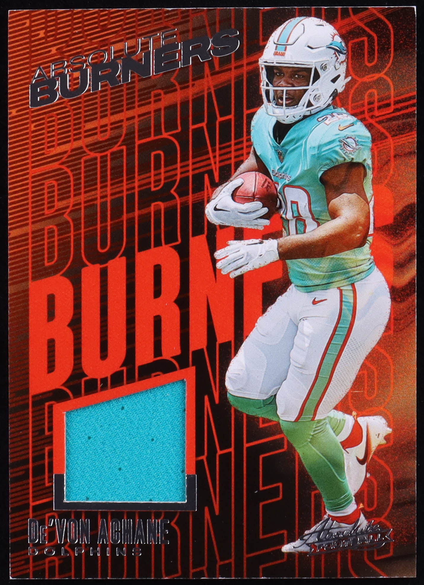 De'Von Achane 2023 Absolute Absolute Burners Jerseys #7 RC at PristineAuction.com De'Von Achane 2023 Absolute Absolute Burners Jerseys #7 RC at PristineAuction.com