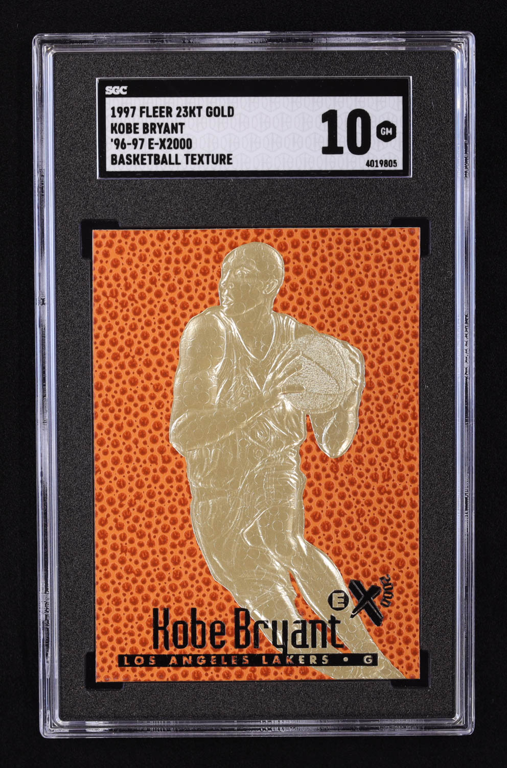 Kobe Bryant 1996-97 Skybox EX-2000 Feel the Game 23Kt Gold RC (SGC 10) at PristineAuction.com Kobe Bryant 1996-97 Skybox EX-2000 Feel the Game 23Kt Gold RC (SGC 10) at PristineAuction.com