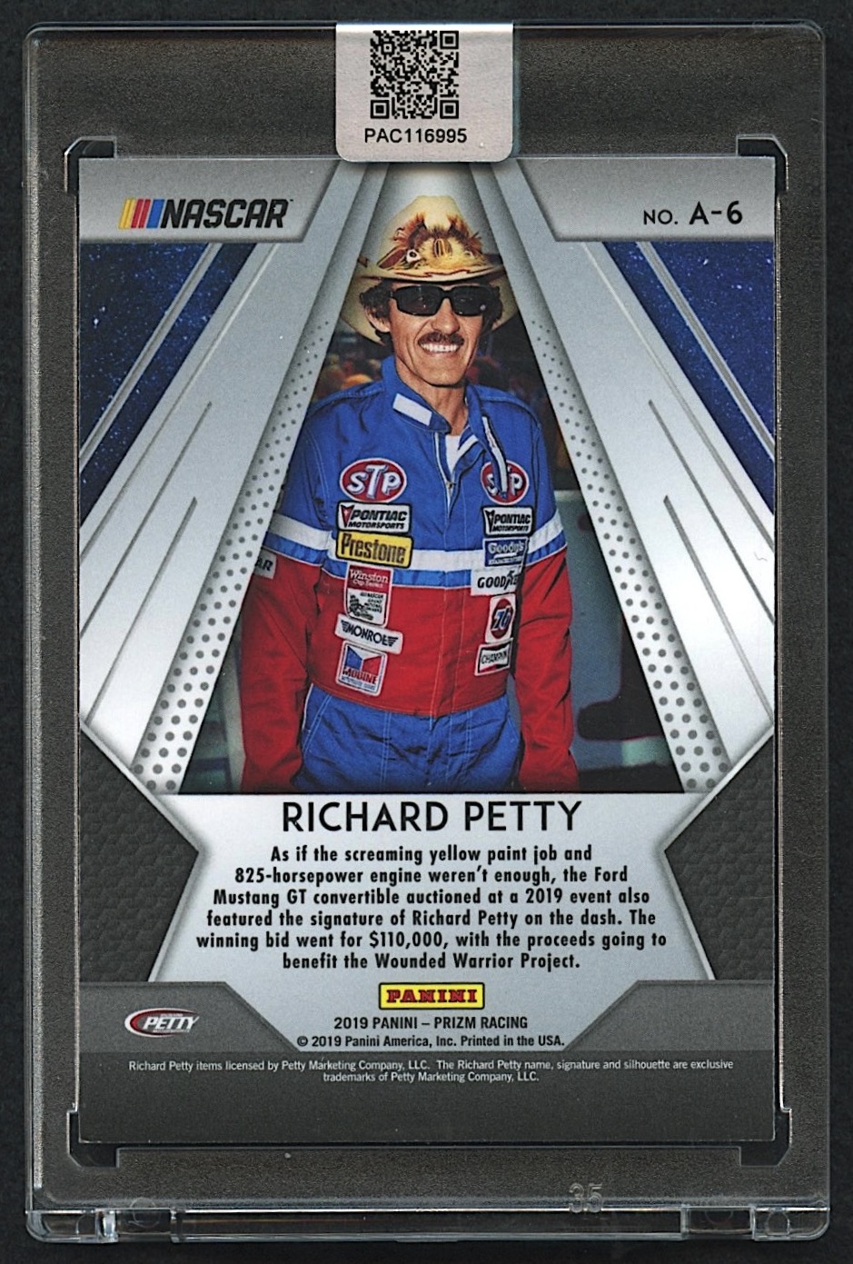 Richard Petty Signed 2019 Panini Prizm Apex #6 (PA Encapsulated) at PristineAuction.com Richard Petty Signed 2019 Panini Prizm Apex #6 (PA Encapsulated) at PristineAuction.com