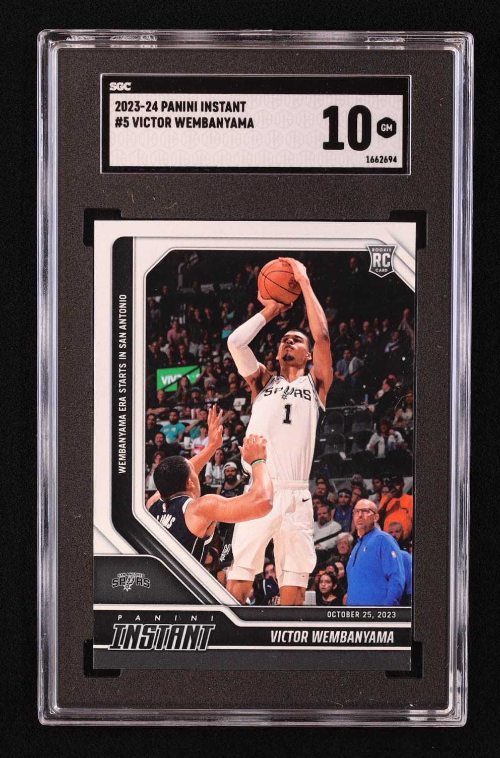 Victor Wembanyama 2023-24 Panini Instant #5 RC (SGC 10) at PristineAuction.com Victor Wembanyama 2023-24 Panini Instant #5 RC (SGC 10) at PristineAuction.com
