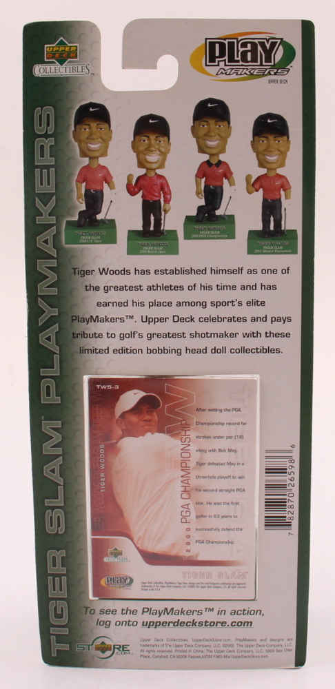 Tiger Woods 2001 PGA Championship Bobblehead with Upper Deck Card at PristineAuction.com Tiger Woods 2001 PGA Championship Bobblehead with Upper Deck Card at PristineAuction.com