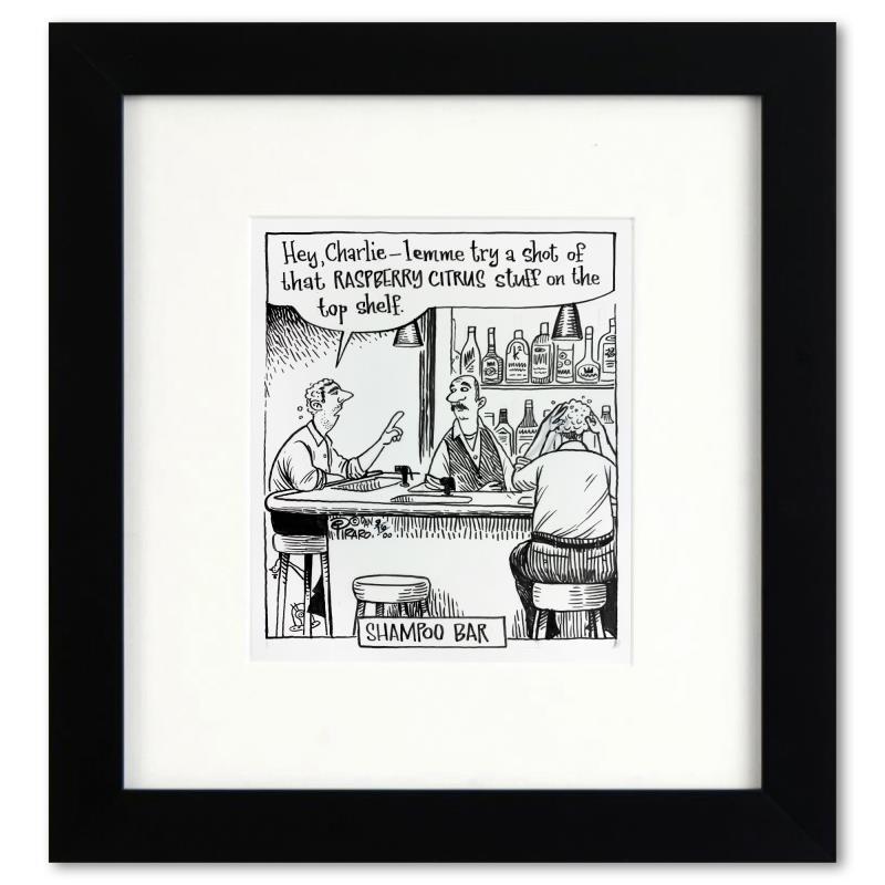 Dan Piraro Signed Bizarro "Shampoo Bar" 12x11 Custom Framed Original Pen & Ink Drawing (PA) at PristineAuction.com Dan Piraro Signed Bizarro "Shampoo Bar" 12x11 Custom Framed Original Pen & Ink Drawing (PA) at PristineAuction.com