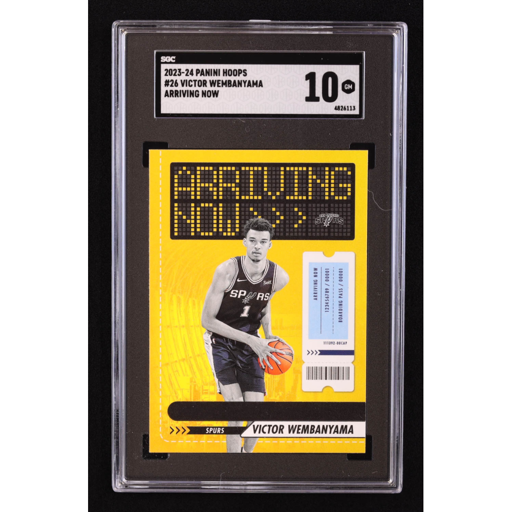 Victor Wembanyama 2023-24 Hoops Arriving Now #26 RC (SGC 10) at PristineAuction.com