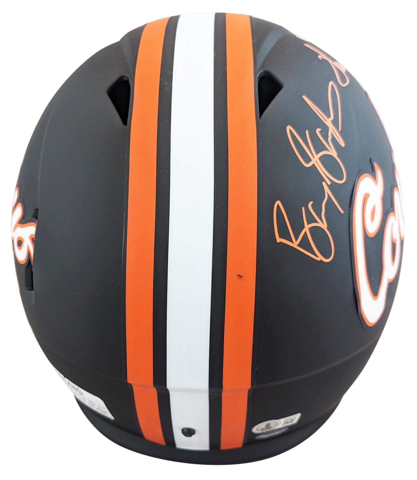Barry Sanders & Thurman Thomas Signed Oklahoma State Cowboys Full-Size Speed Helmet with Display Case (Beckett) at PristineAuction.com Barry Sanders & Thurman Thomas Signed Oklahoma State Cowboys Full-Size Speed Helmet with Display Case (Beckett) at PristineAuction.com