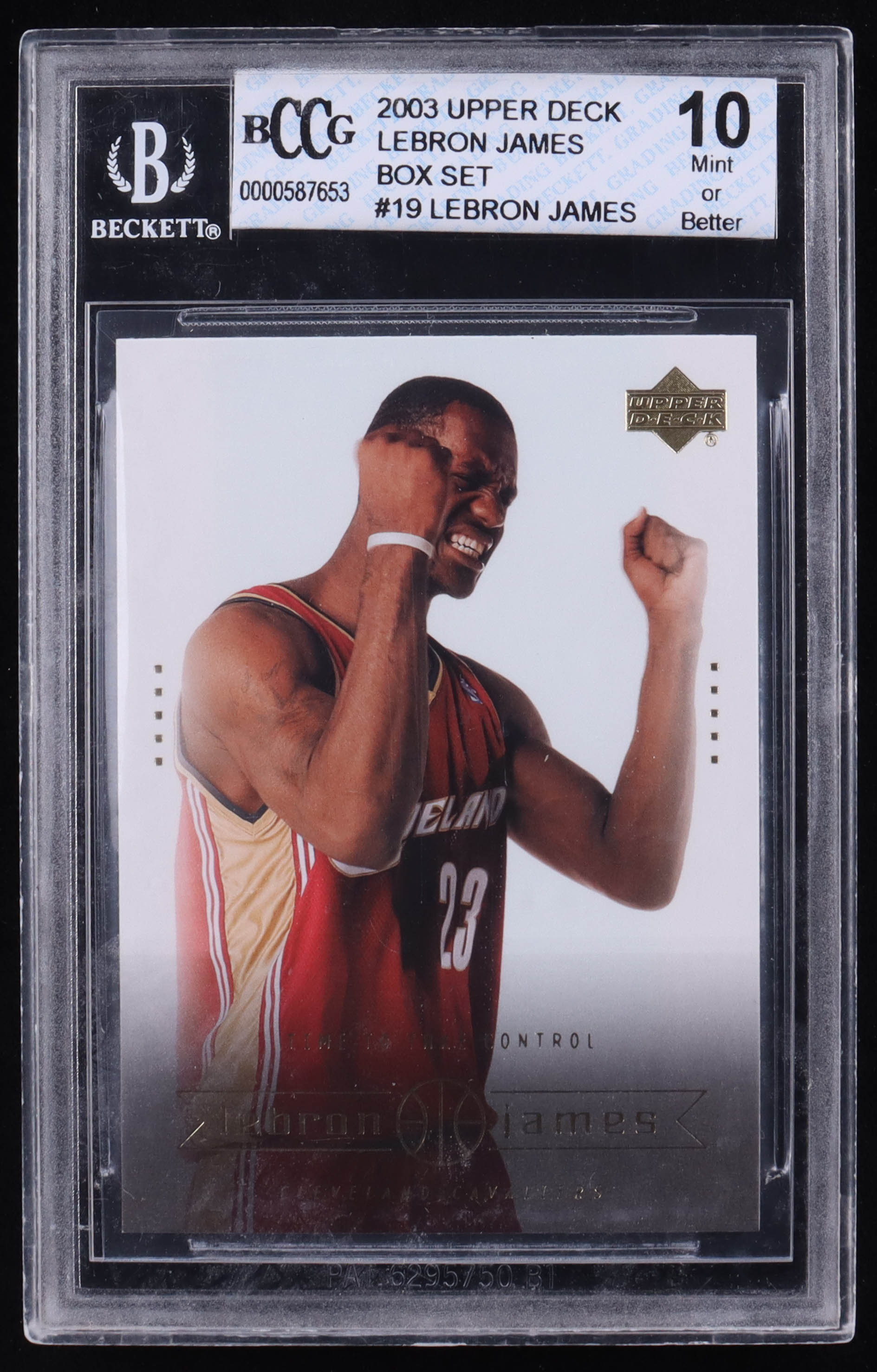 LeBron James 2003 Upper Deck LeBron James Box Set #19 RC / Time to Take Control (BCCG 10) at PristineAuction.com LeBron James 2003 Upper Deck LeBron James Box Set #19 RC / Time to Take Control (BCCG 10) at PristineAuction.com