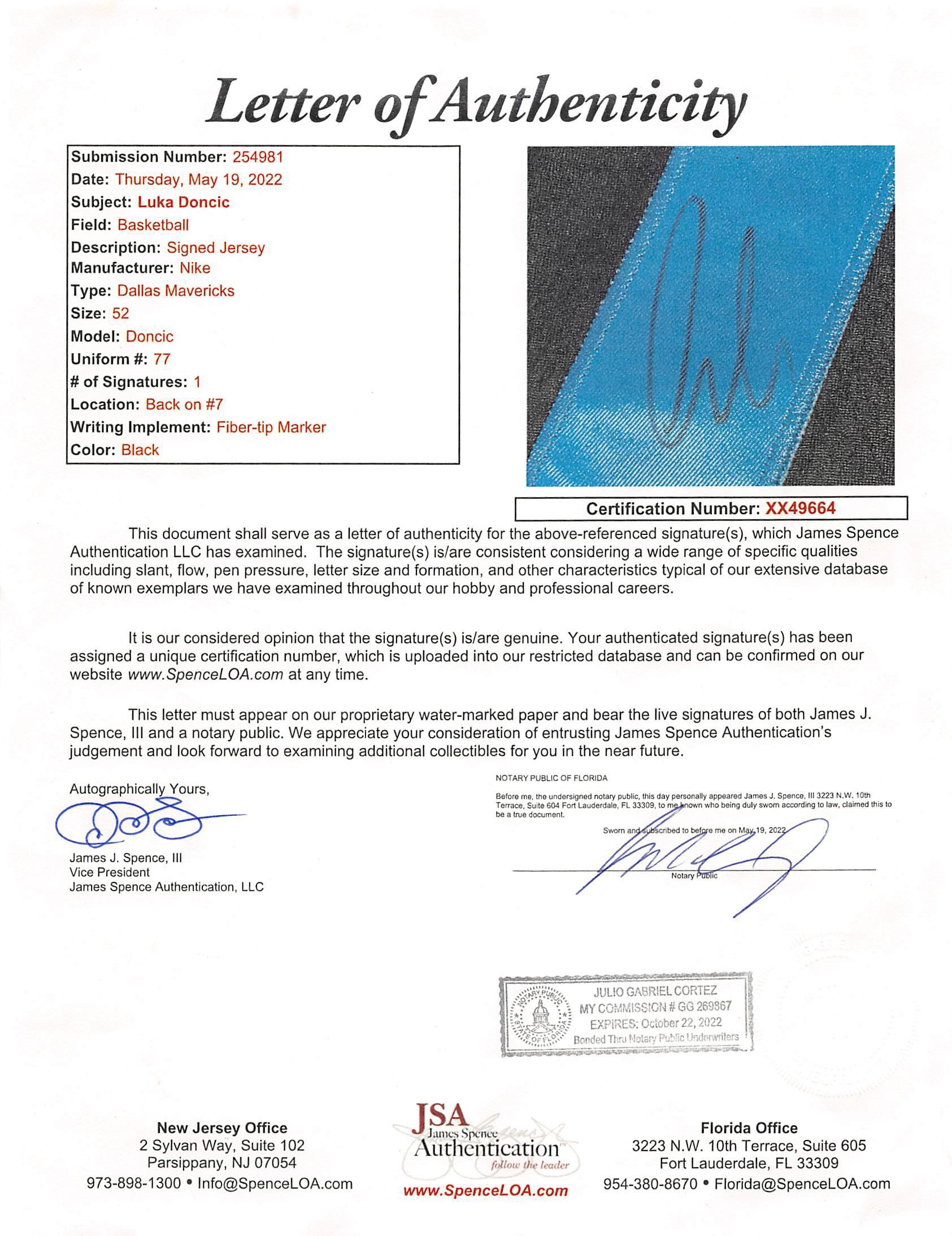 Luka Doncic Signed Maverics Custom Framed Nike Swingman Jersey (JSA) at PristineAuction.com Luka Doncic Signed Maverics Custom Framed Nike Swingman Jersey (JSA) at PristineAuction.com