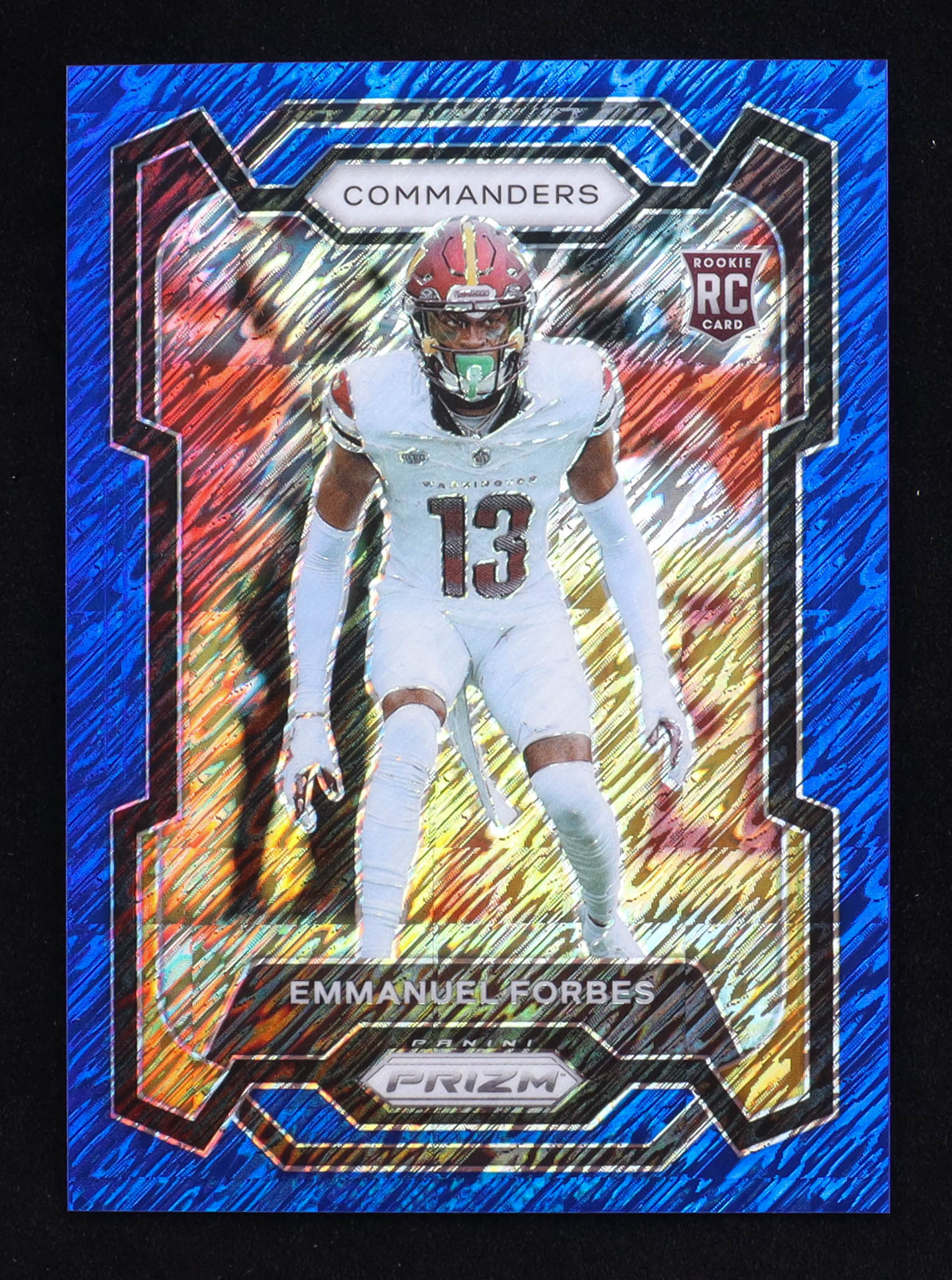 Emmanuel Forbes 2023 Panini Prizm Prizms Blue Shimmer #399 RC #25/25 at PristineAuction.com Emmanuel Forbes 2023 Panini Prizm Prizms Blue Shimmer #399 RC #25/25 at PristineAuction.com