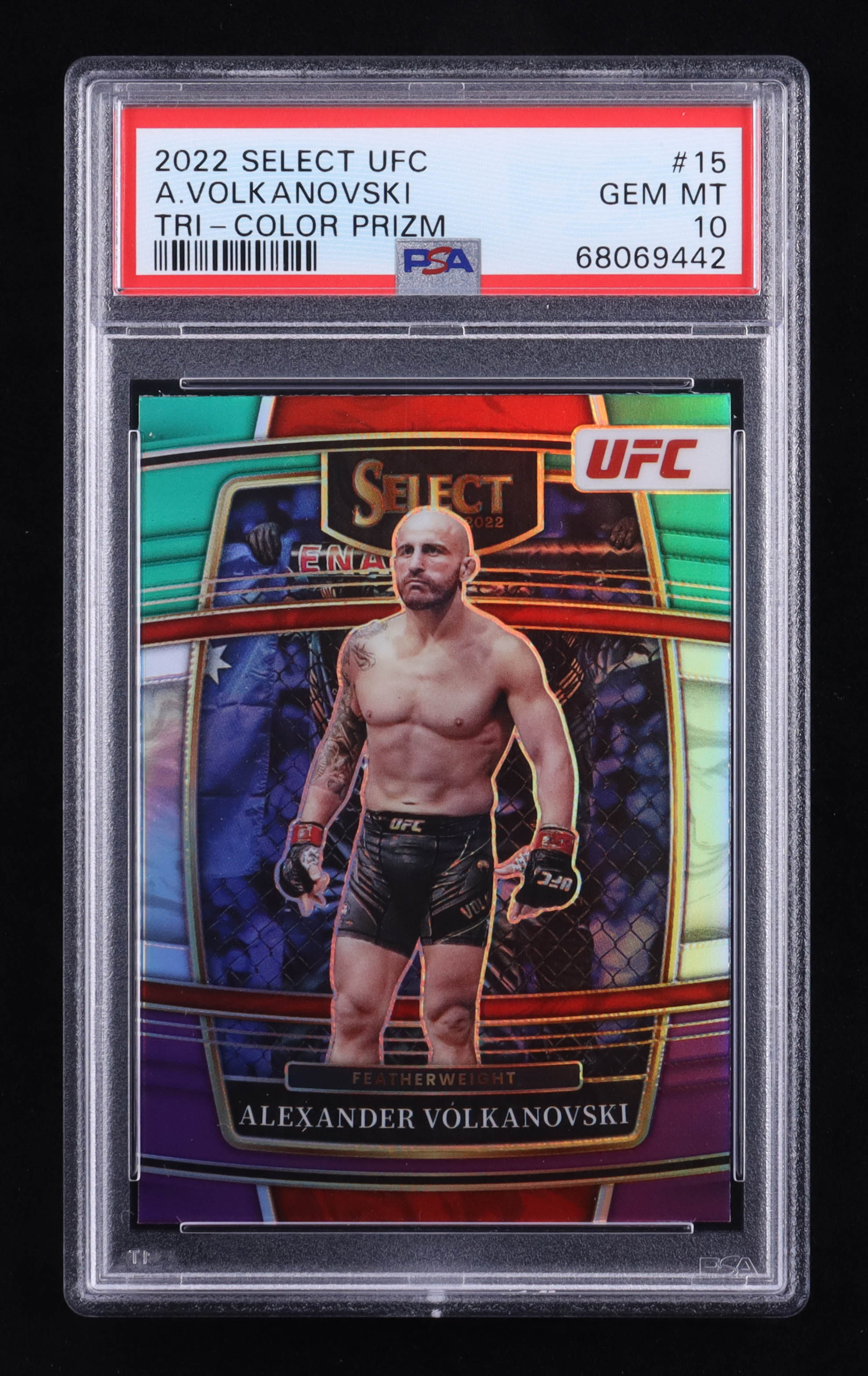Alexander Volkanovski 2022 Select UFC Prizms Tri-Color #15 (PSA 10) at PristineAuction.com Alexander Volkanovski 2022 Select UFC Prizms Tri-Color #15 (PSA 10) at PristineAuction.com