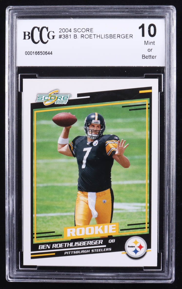 Ben Roethlisberger 2004 Score #381 RC (BCCG 10) at PristineAuction.com Ben Roethlisberger 2004 Score #381 RC (BCCG 10) at PristineAuction.com