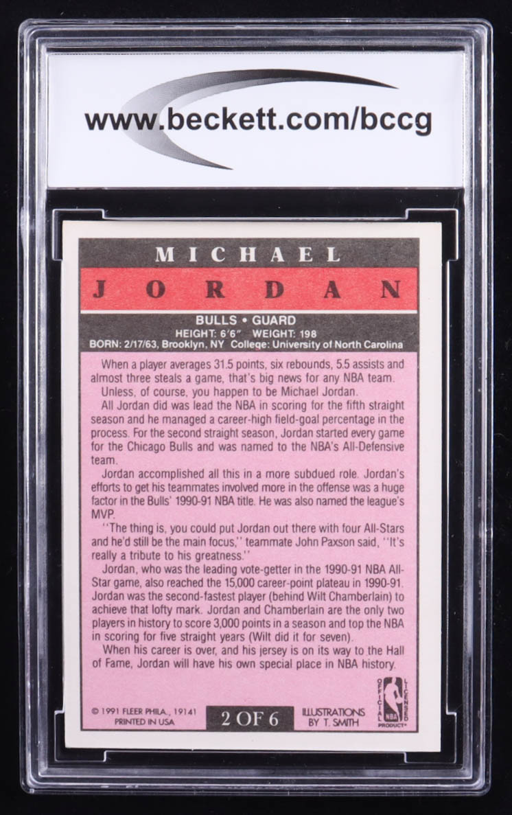 Michael Jordan 1991-92 Fleer Pro-Visions #2 (BCCG 9) at PristineAuction.com Michael Jordan 1991-92 Fleer Pro-Visions #2 (BCCG 9) at PristineAuction.com
