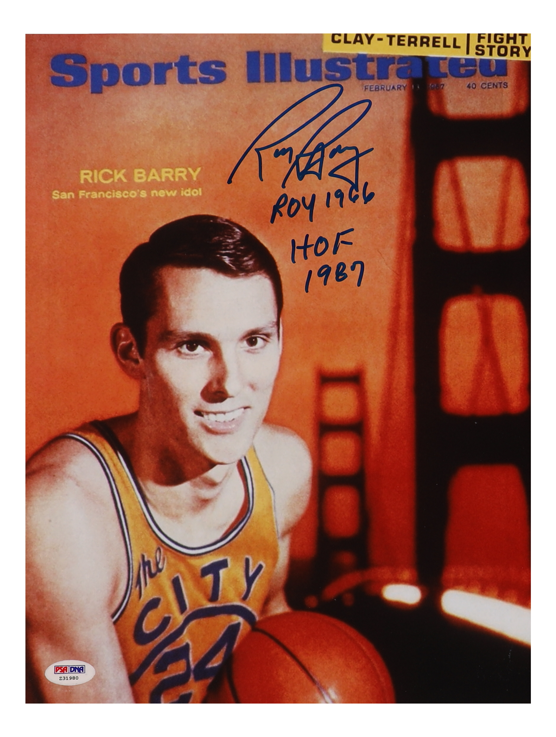 Rick Barry Signed Warriors 11x14 Photo Inscribed "ROY 1966" & "HOF 1987" (PSA) at PristineAuction.com Rick Barry Signed Warriors 11x14 Photo Inscribed "ROY 1966" & "HOF 1987" (PSA) at PristineAuction.com