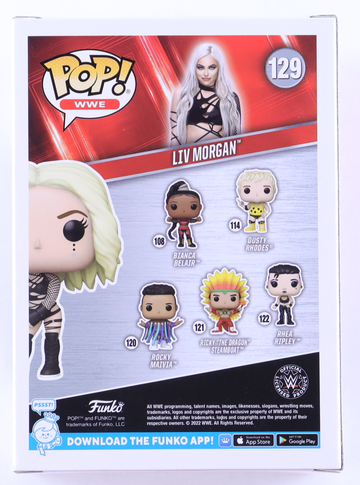 Liv Morgan Signed "WWE" #129 Funko Pop! Vinyl Figure (Beckett) at PristineAuction.com Liv Morgan Signed "WWE" #129 Funko Pop! Vinyl Figure (Beckett) at PristineAuction.com
