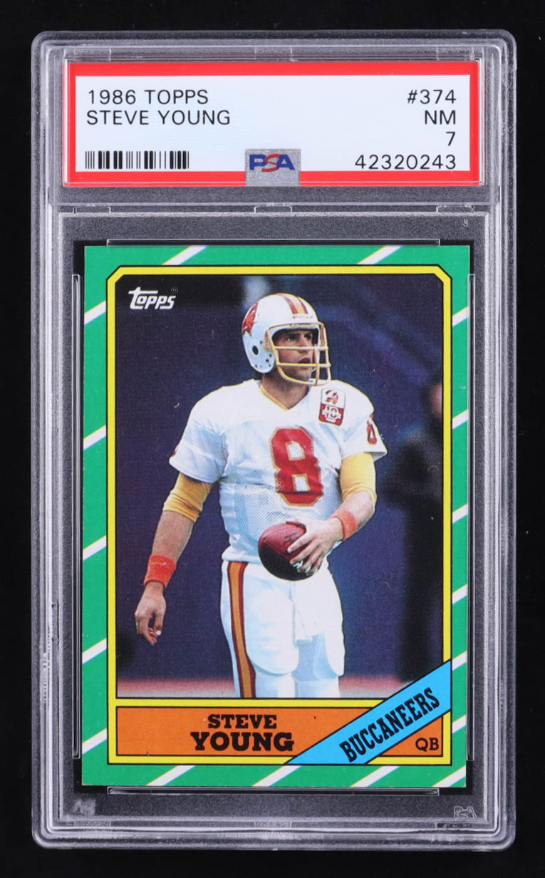 Steve Young 1986 Topps #374 RC (PSA 7) at PristineAuction.com Steve Young 1986 Topps #374 RC (PSA 7) at PristineAuction.com