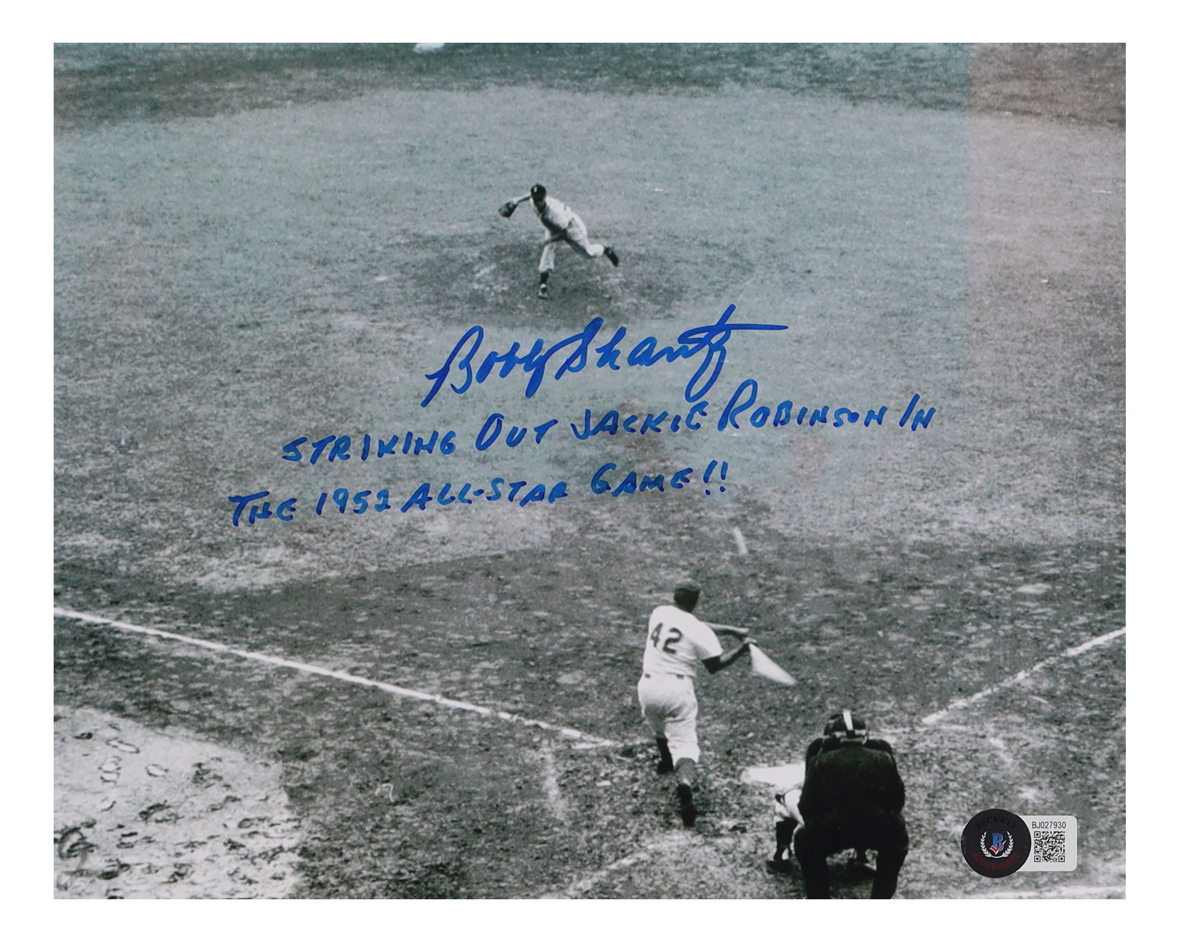 Bobby Shantz Signed All-Star Game 8x10 Photo Inscribed "Striking Out Jackie Robinson In The 1952 All-Star Game!!" (Beckett) at PristineAuction.com Bobby Shantz Signed All-Star Game 8x10 Photo Inscribed "Striking Out Jackie Robinson In The 1952 All-Star Game!!" (Beckett) at PristineAuction.com