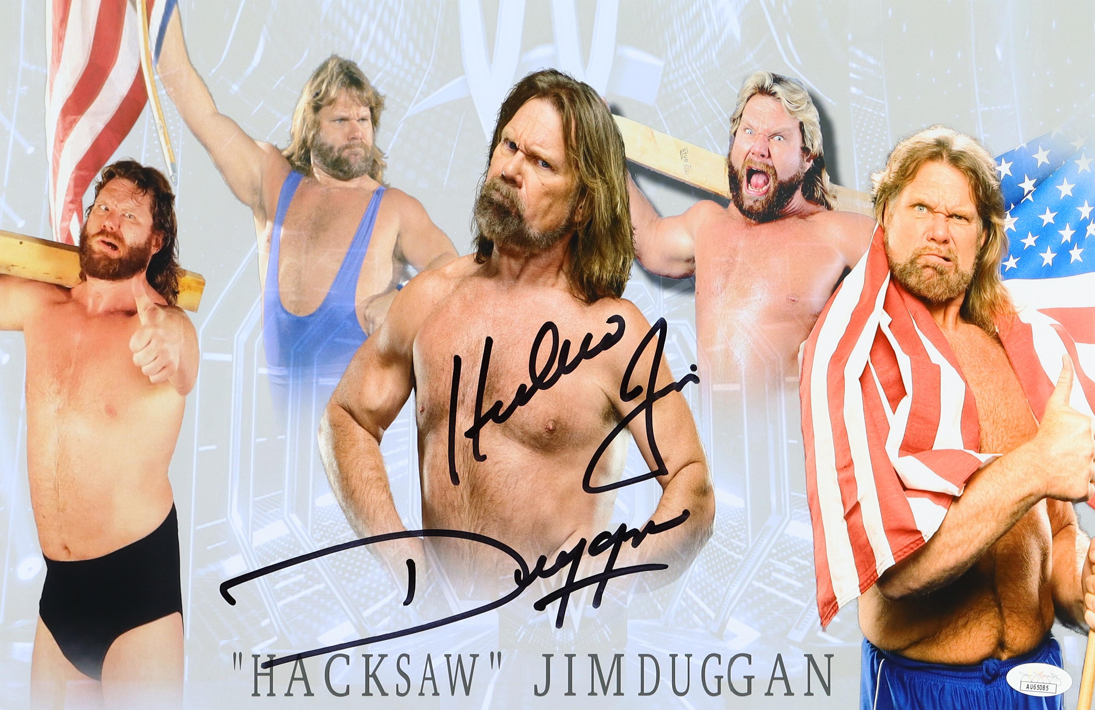 "Hacksaw" Jim Duggan Signed WWE 11x17 Photo (JSA) at PristineAuction.com "Hacksaw" Jim Duggan Signed WWE 11x17 Photo (JSA) at PristineAuction.com