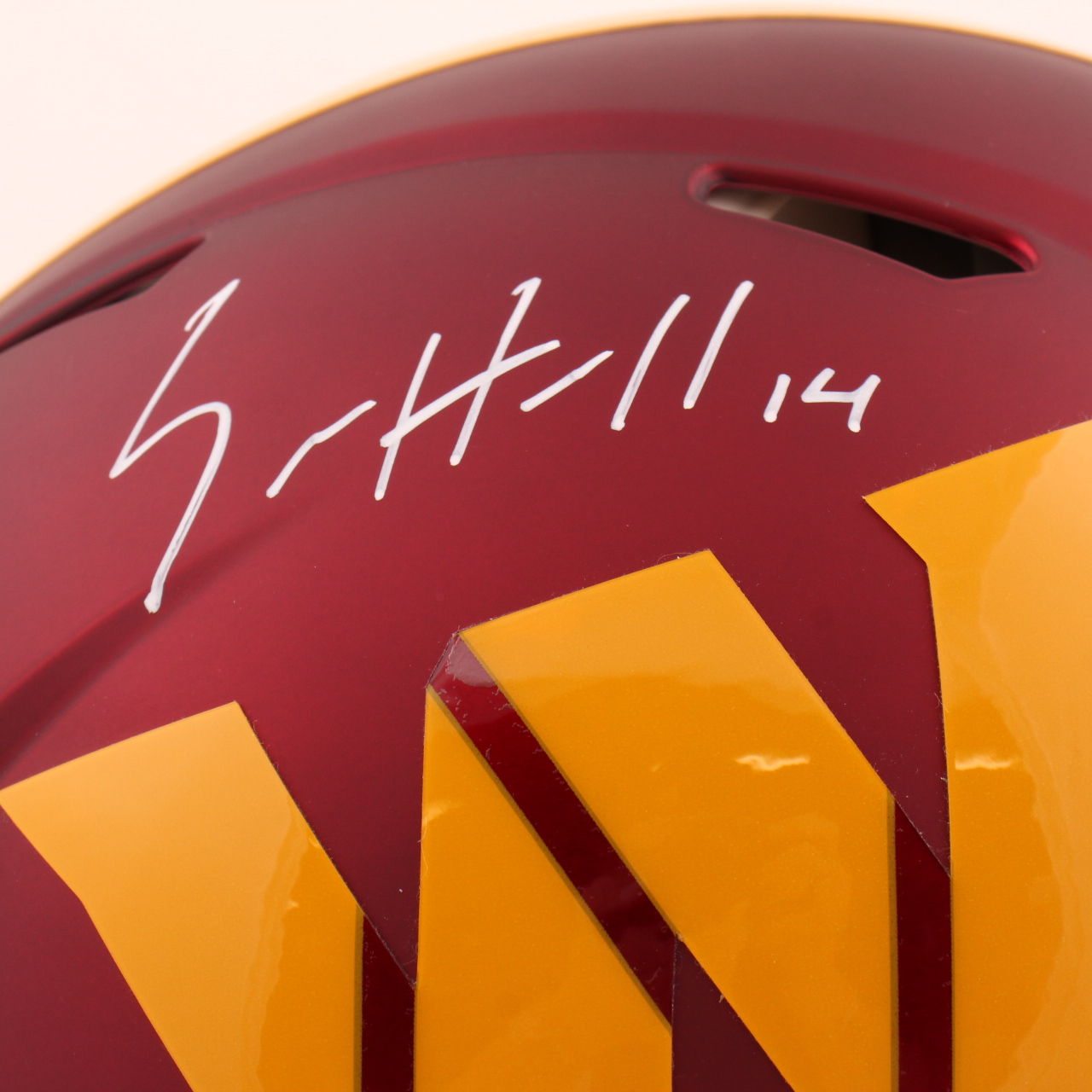 Sam Howell Signed Commanders Full-Size Authentic On-Field Speed Helmet Inscribed "HTTC!" (Beckett) at PristineAuction.com Sam Howell Signed Commanders Full-Size Authentic On-Field Speed Helmet Inscribed "HTTC!" (Beckett) at PristineAuction.com