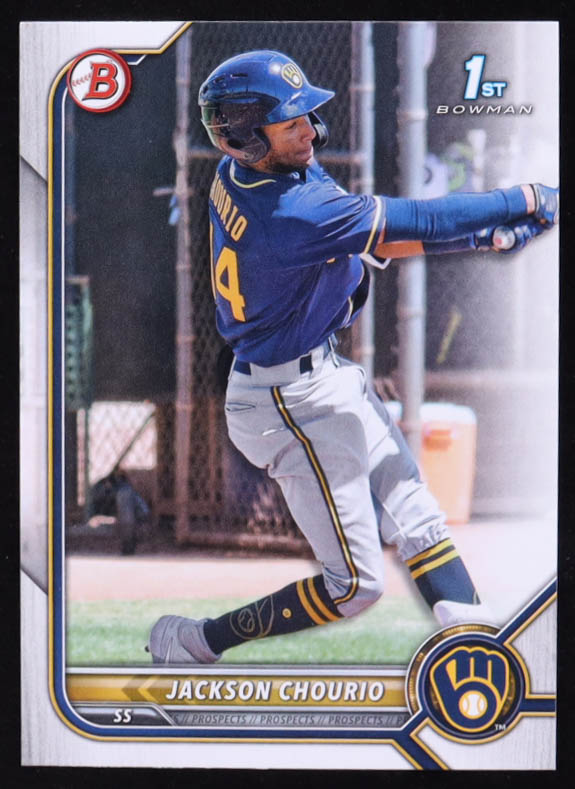 Jackson Chourio 2022 Bowman Prospects #BP79 RC at PristineAuction.com Jackson Chourio 2022 Bowman Prospects #BP79 RC at PristineAuction.com