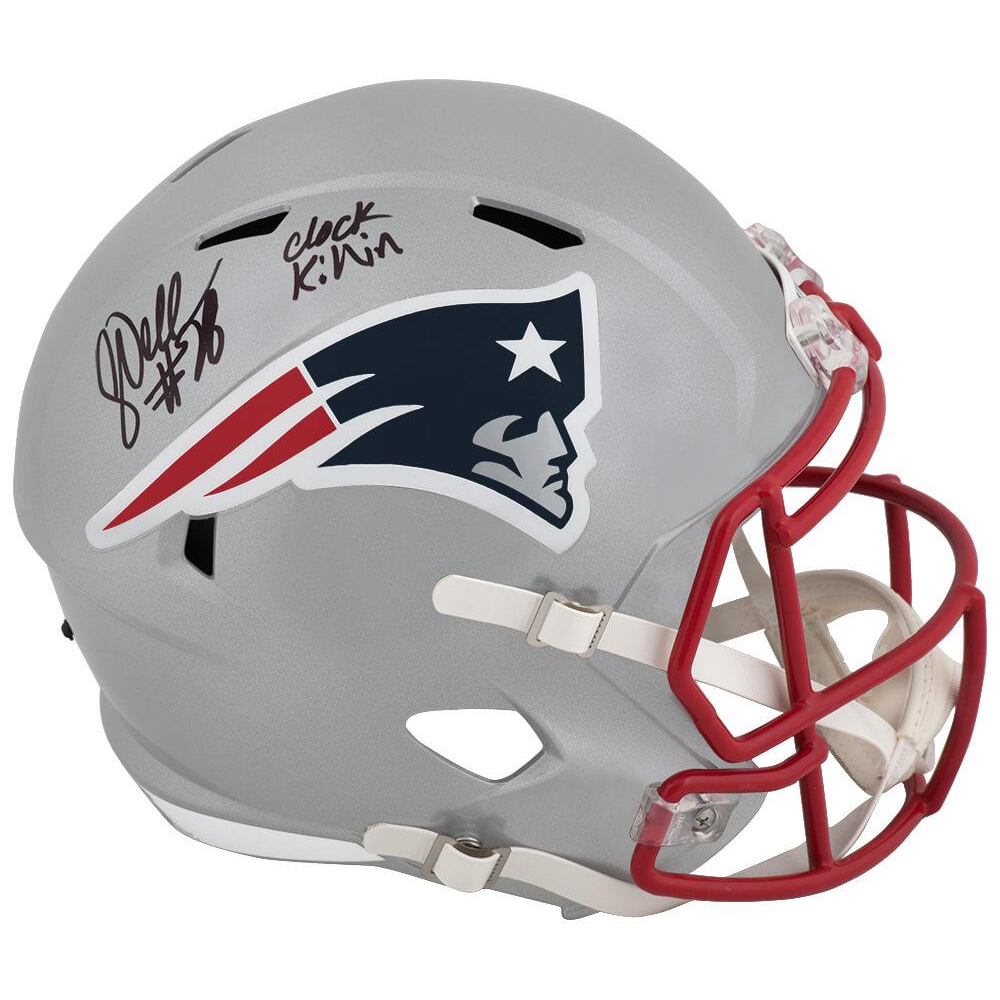 corey-dillon-signed-patriots-full-size-speed-helmet-inscribed-clock