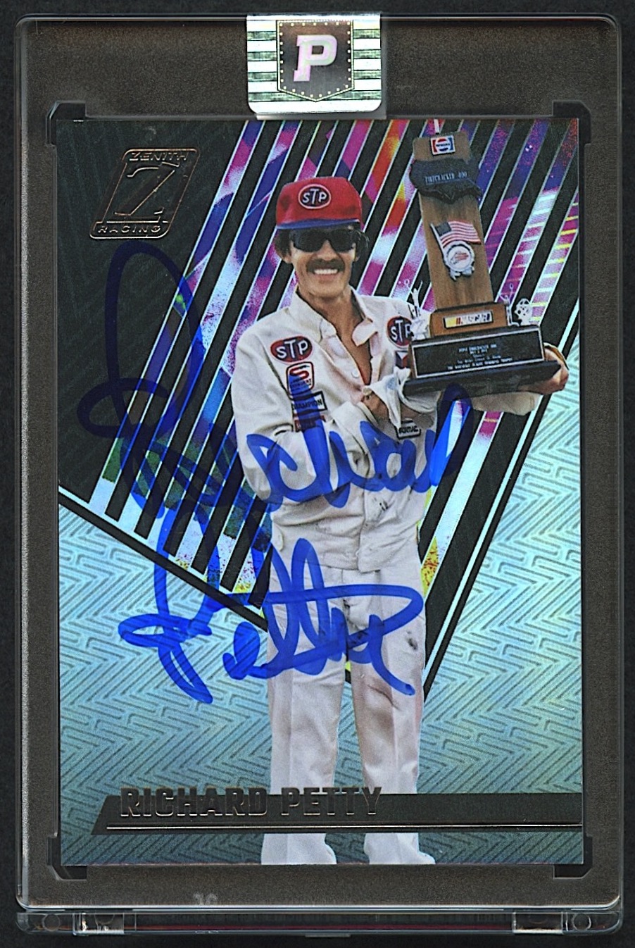 Richard Petty Signed 2022 Panini Chronicles Zenith #4 (PA Encapsulated) at PristineAuction.com Richard Petty Signed 2022 Panini Chronicles Zenith #4 (PA Encapsulated) at PristineAuction.com