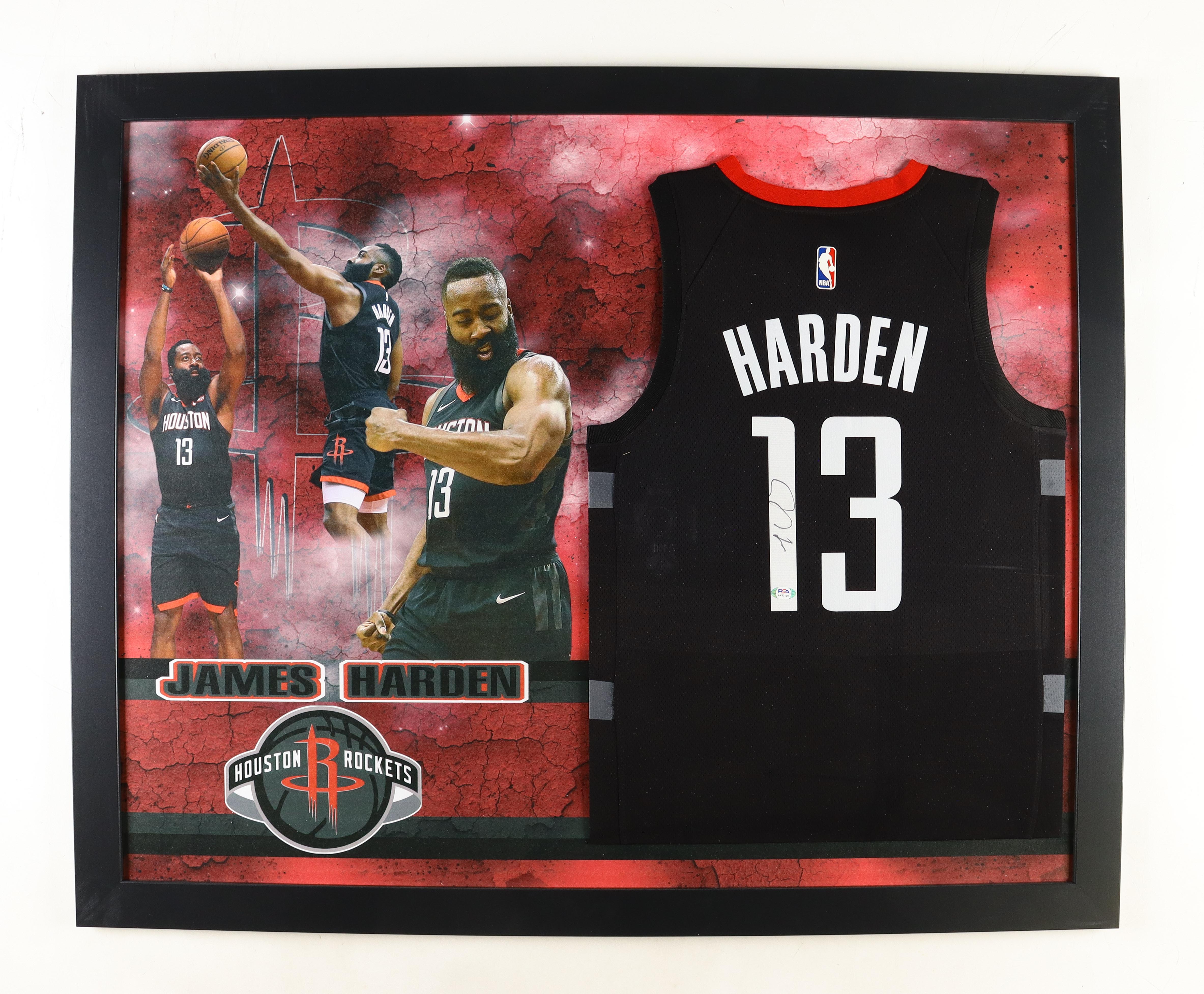 James Harden Signed Custom Framed Jersey Display (PSA) at PristineAuction.com James Harden Signed Custom Framed Jersey Display (PSA) at PristineAuction.com