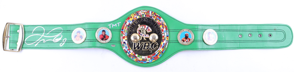 Floyd Mayweather Jr. Signed WBC Championship Belt Inscribed "TMT" (Schwartz Sports) at PristineAuction.com Floyd Mayweather Jr. Signed WBC Championship Belt Inscribed "TMT" (Schwartz Sports) at PristineAuction.com