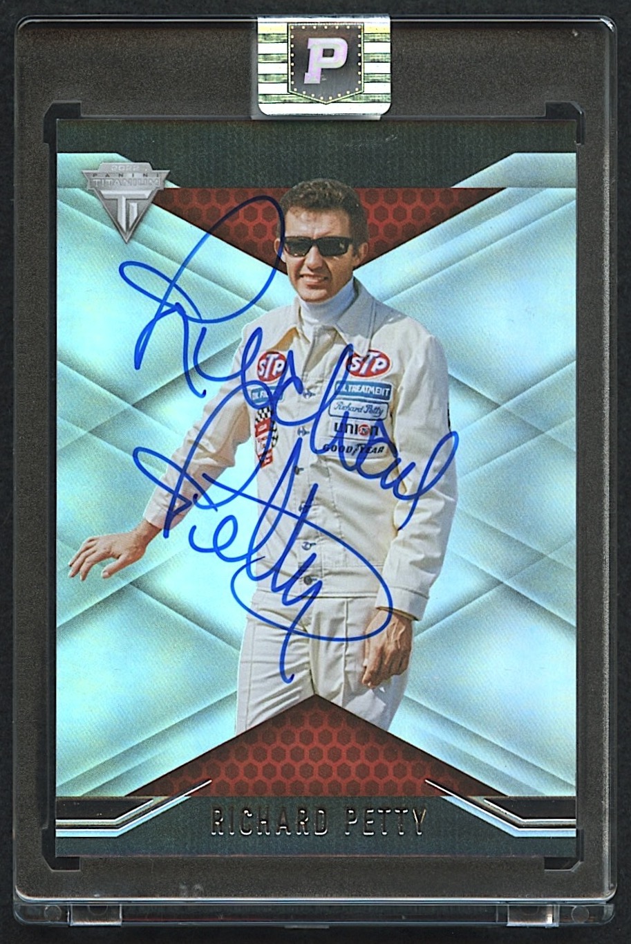 Richard Petty Signed 2022 Panini Chronicles Titanium #6 (PA Encapsulated) at PristineAuction.com Richard Petty Signed 2022 Panini Chronicles Titanium #6 (PA Encapsulated) at PristineAuction.com