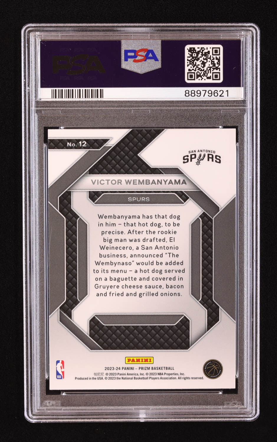 Victor Wembanyama 2023-24 Panini Prizm Emergent #12 RC (PSA 10) at PristineAuction.com Victor Wembanyama 2023-24 Panini Prizm Emergent #12 RC (PSA 10) at PristineAuction.com