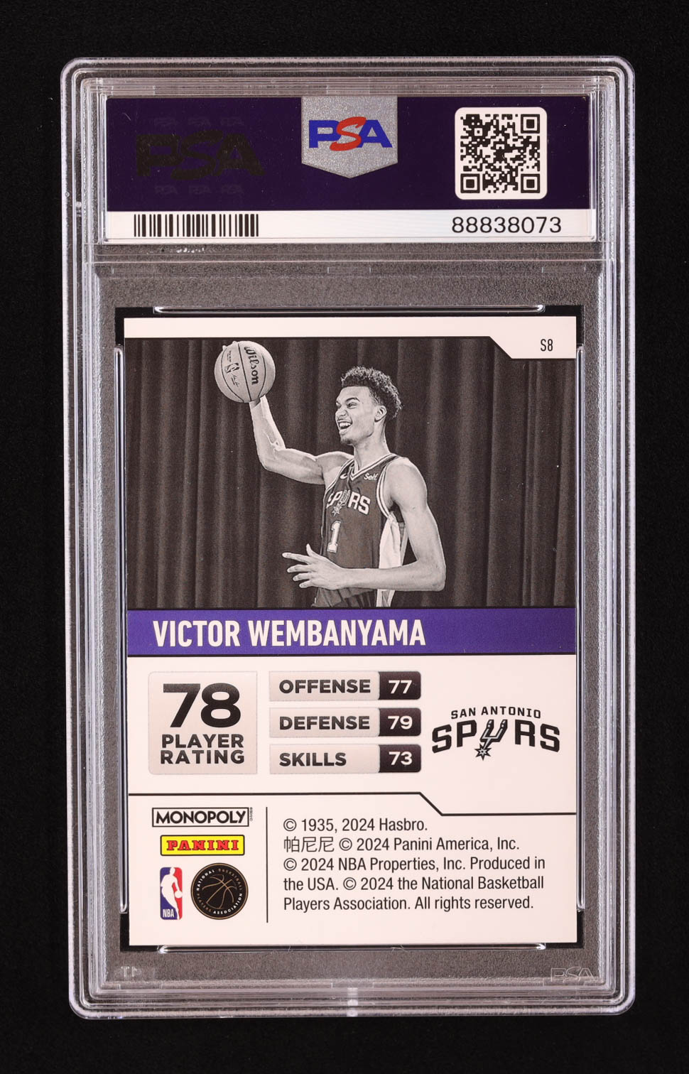 Victor Wembanyama 2023-24 Panini Prizm Monopoly Starter Deck #S8 RC (PSA 10) at PristineAuction.com Victor Wembanyama 2023-24 Panini Prizm Monopoly Starter Deck #S8 RC (PSA 10) at PristineAuction.com