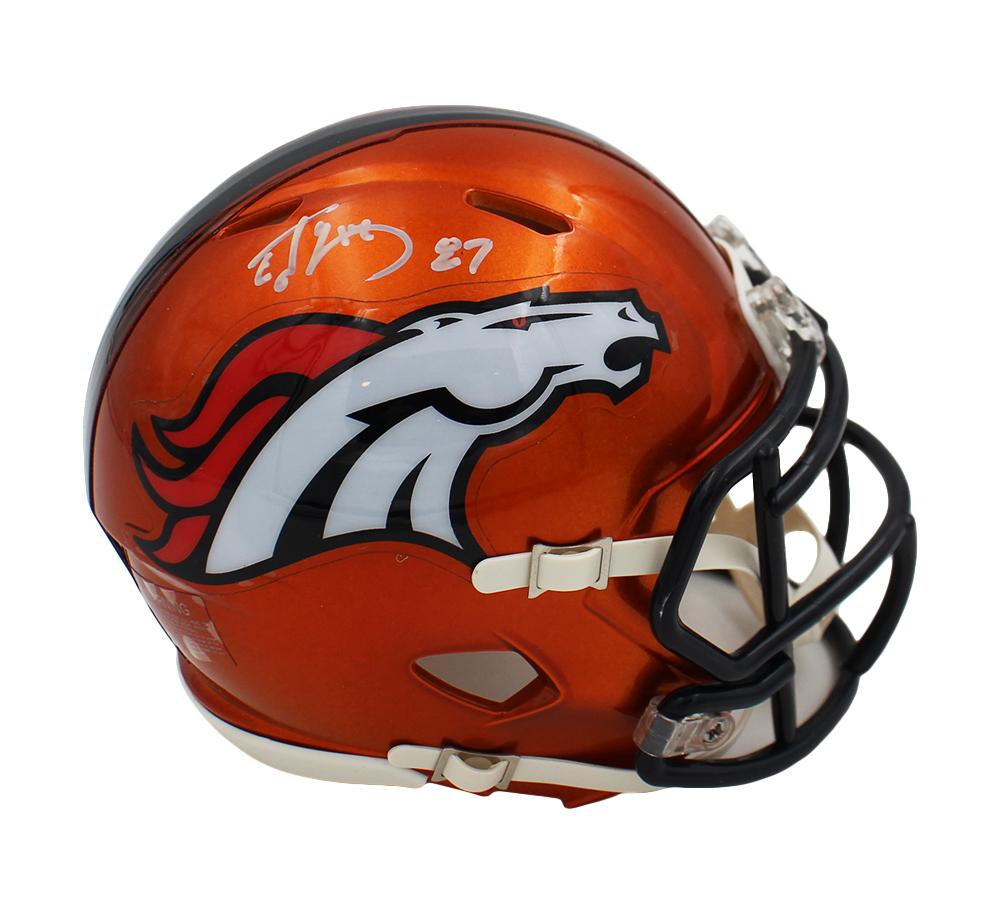Ed McCaffrey Signed Broncos Flash Alternate Speed Mini Helmet (Radtke) at PristineAuction.com Ed McCaffrey Signed Broncos Flash Alternate Speed Mini Helmet (Radtke) at PristineAuction.com