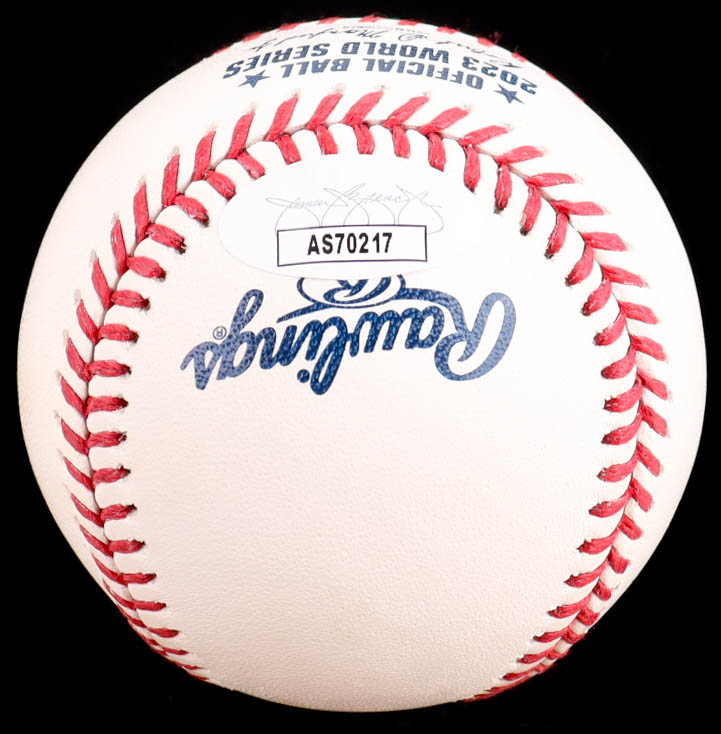 Bruce Bochy Signed 2023 World Series Logo Baseball (JSA) at PristineAuction.com Bruce Bochy Signed 2023 World Series Logo Baseball (JSA) at PristineAuction.com