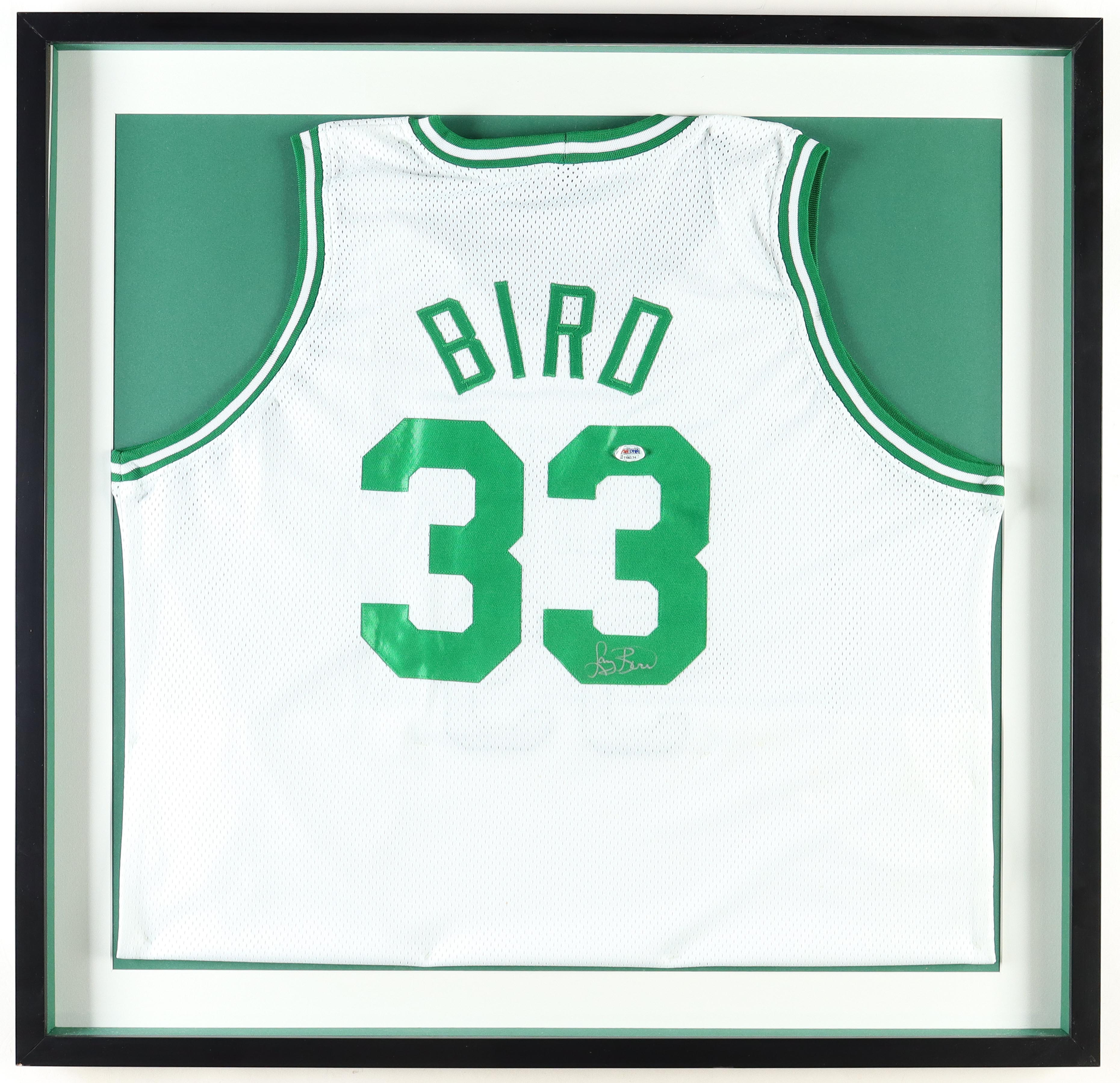 Larry Bird Signed Custom Framed Jersey Display (Beckett & PSA) at PristineAuction.com Larry Bird Signed Custom Framed Jersey Display (Beckett & PSA) at PristineAuction.com