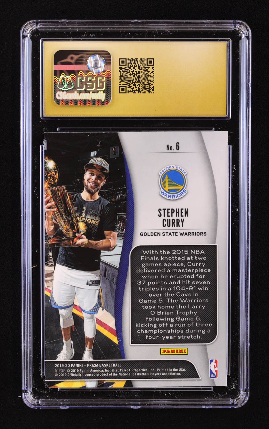 Stephen Curry 2019-20 Panini Prizm NBA Finalists #6 (CGC 10) at PristineAuction.com Stephen Curry 2019-20 Panini Prizm NBA Finalists #6 (CGC 10) at PristineAuction.com