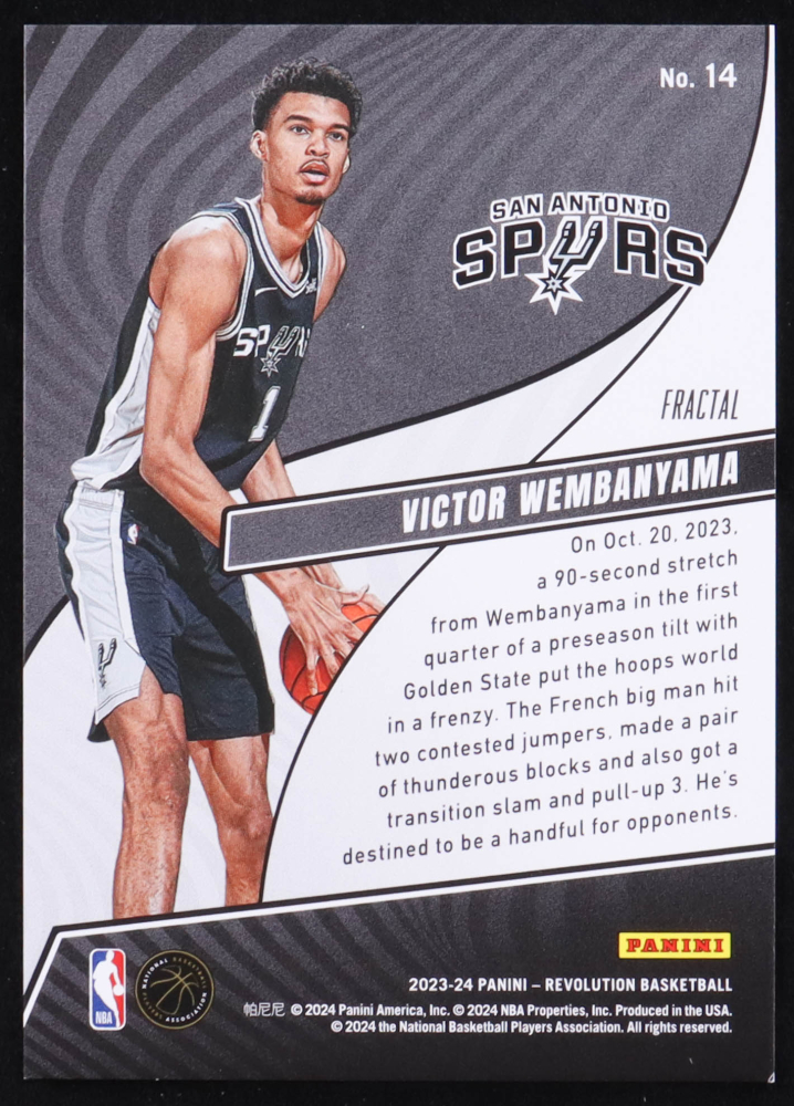 Victor Wembanyama 2023-24 Panini Revolution Rookie Revolution 