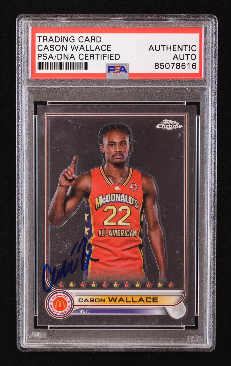 Cason Wallace Signed 2022 Topps Chrome McDonald's All American #69 (PSA) at PristineAuction.com Cason Wallace Signed 2022 Topps Chrome McDonald's All American #69 (PSA) at PristineAuction.com