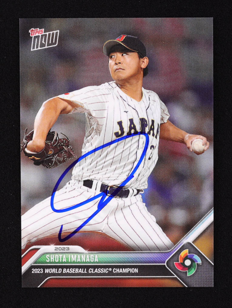 Shota Imanaga Signed 2023 Topps Now World Baseball Classic Champions #WBCJPN12 RC (JSA) at PristineAuction.com Shota Imanaga Signed 2023 Topps Now World Baseball Classic Champions #WBCJPN12 RC (JSA) at PristineAuction.com