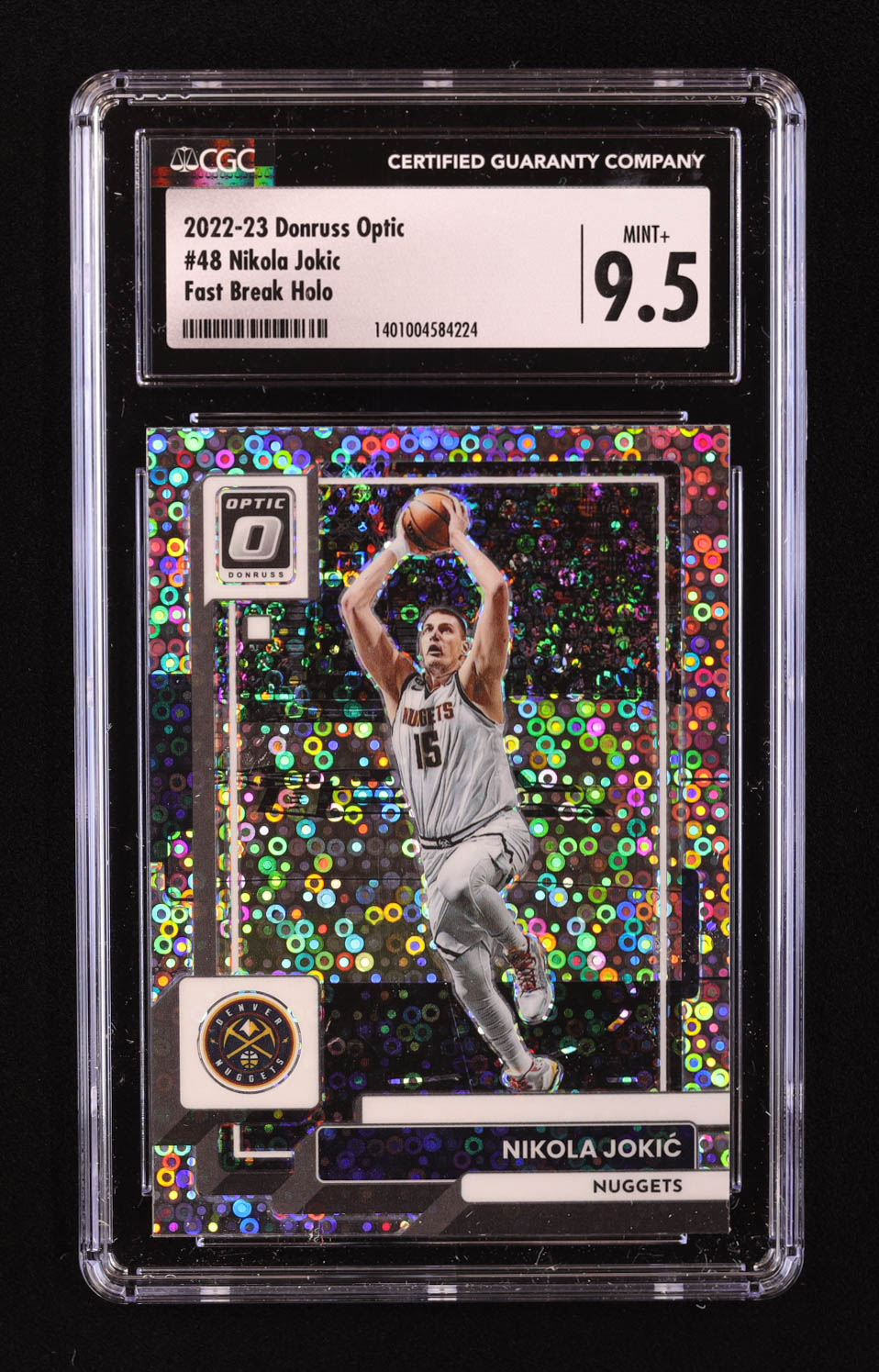 Nikola Jokic 2022-23 Donruss Optic Fast Break Holo #48 (CGC 9.5) at PristineAuction.com Nikola Jokic 2022-23 Donruss Optic Fast Break Holo #48 (CGC 9.5) at PristineAuction.com