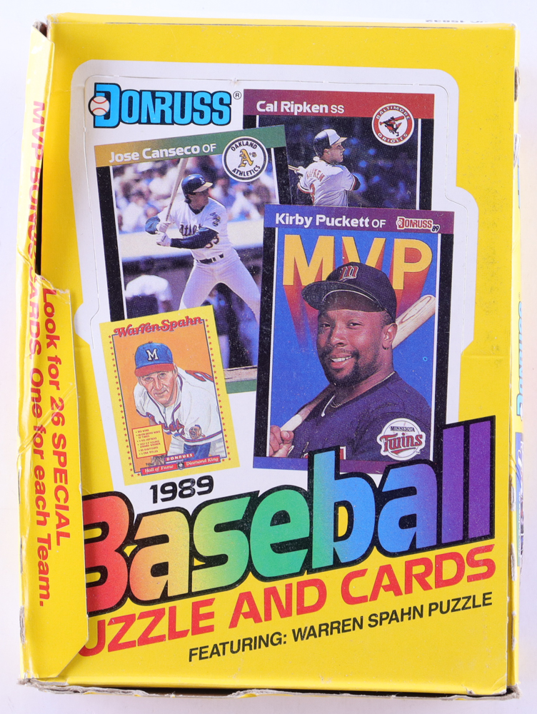 1989 Donruss Baseball Wax Box with (36) Packs at PristineAuction.com 1989 Donruss Baseball Wax Box with (36) Packs at PristineAuction.com