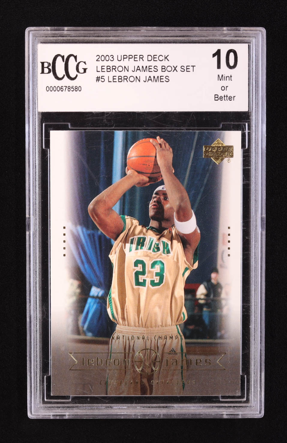 LeBron James 2003 Upper Deck LeBron James Box Set #5 (BCCG 10) at PristineAuction.com LeBron James 2003 Upper Deck LeBron James Box Set #5 (BCCG 10) at PristineAuction.com