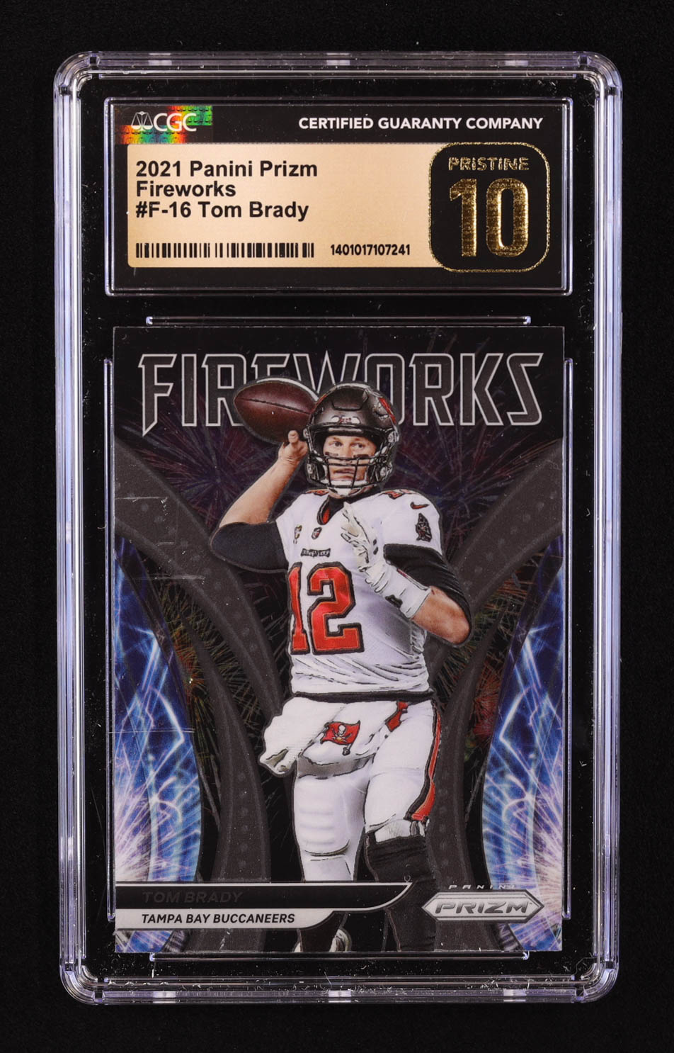 Tom Brady 2021 Panini Prizm Fireworks #16 (CGC 10) at PristineAuction.com Tom Brady 2021 Panini Prizm Fireworks #16 (CGC 10) at PristineAuction.com