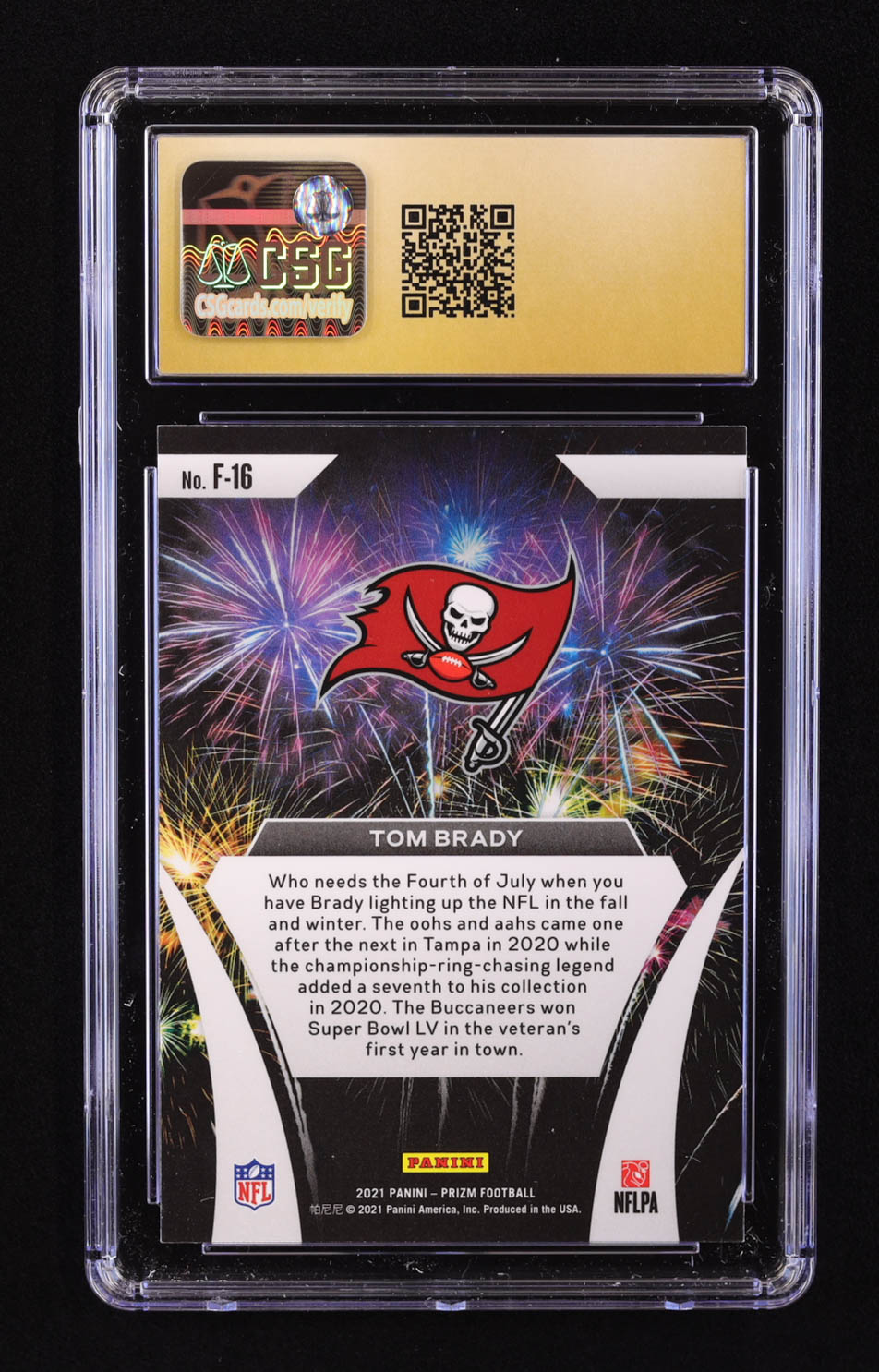Tom Brady 2021 Panini Prizm Fireworks #16 (CGC 10) at PristineAuction.com Tom Brady 2021 Panini Prizm Fireworks #16 (CGC 10) at PristineAuction.com