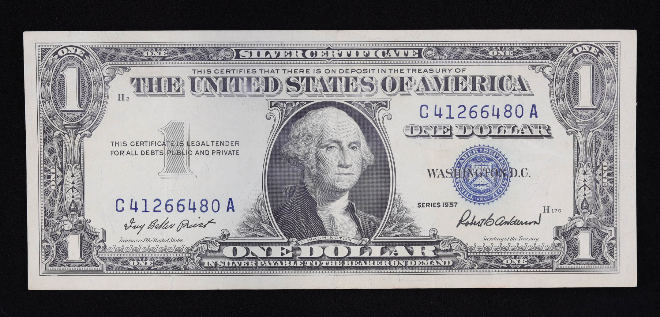 1957 United States Silver Certificate $1 One Dollar Bank Note at PristineAuction.com 1957 United States Silver Certificate $1 One Dollar Bank Note at PristineAuction.com