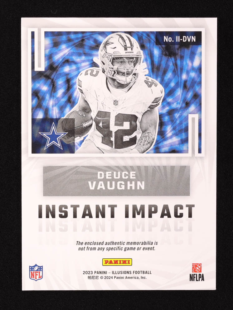 Deuce Vaughn 2023 Panini Illusions Instant Impact #9 RC at PristineAuction.com Deuce Vaughn 2023 Panini Illusions Instant Impact #9 RC at PristineAuction.com